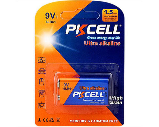 PKCell Ultra Alkaline 9V Battery (Mercury & Cadmium Free), PKE513021
