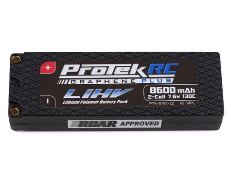 ProTek RC 2S 130C Low IR Si-Graphene + HV LiPo Battery (7.6V/8600mAh) w/5mm Connectors (ROAR Approved) PTK-5107-22