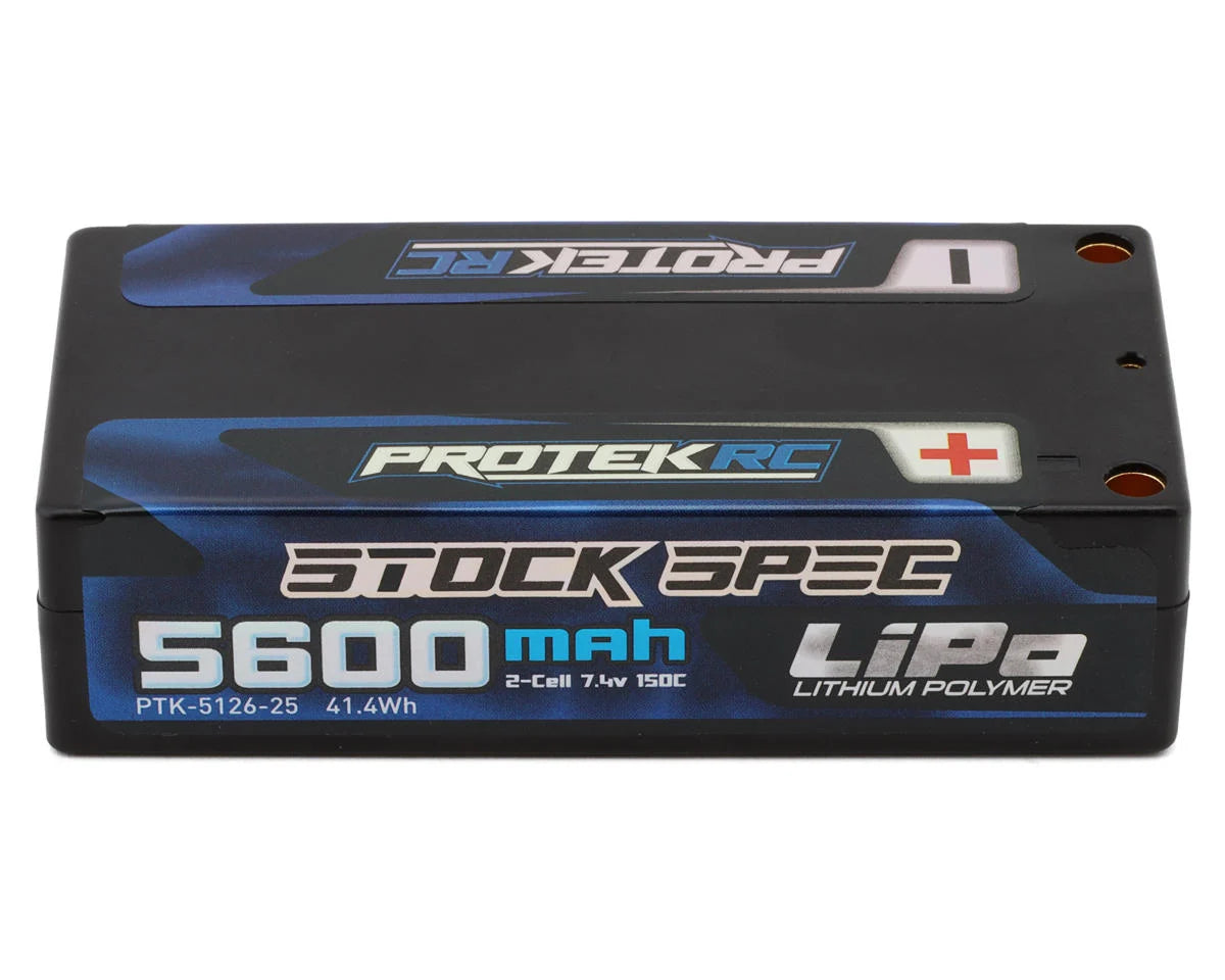 ProTek RC 2S 150C Low IR Si-Graphene "Stock Spec" Shorty LiPo Battery (7.4V/5600mAh) (ROAR Approved), PTK-5126-25