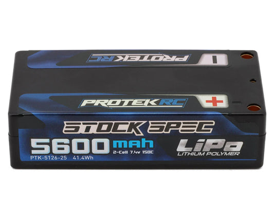 ProTek RC 2S 150C Low IR Si-Graphene "Stock Spec" Shorty LiPo Battery (7.4V/5600mAh) (ROAR Approved), PTK-5126-25