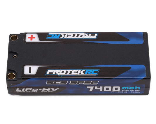 ProTek RC 2S 150C Low IR SG3 HV Mid-Sized LiPo Battery (7.6V/7400mAh) w/5mm Connectors (ROAR Approved) (113mm Length),  PTK-5138-26