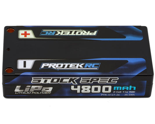 ProTek RC 2S 150C Low IR Si-G "Stock Spec" LCG Shorty LiPo Battery (7.4V/4800mAh) (ROAR Approved), PTK-5147-26