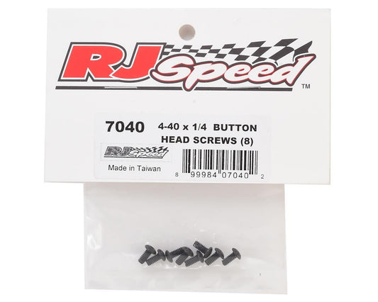 RJ Speed 4-40 x 1/4” Button Head Screws (8), RJS7040