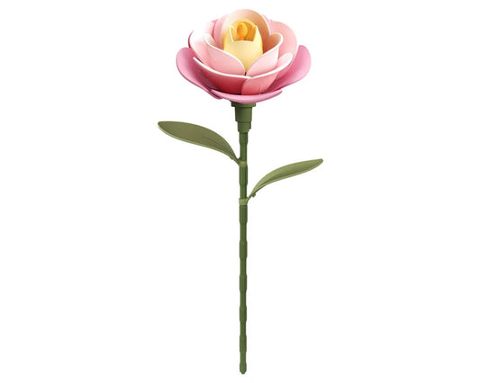 Robotime Pink Camellia DIY Miniature 3D Plastic Model Kit, ROEAD011