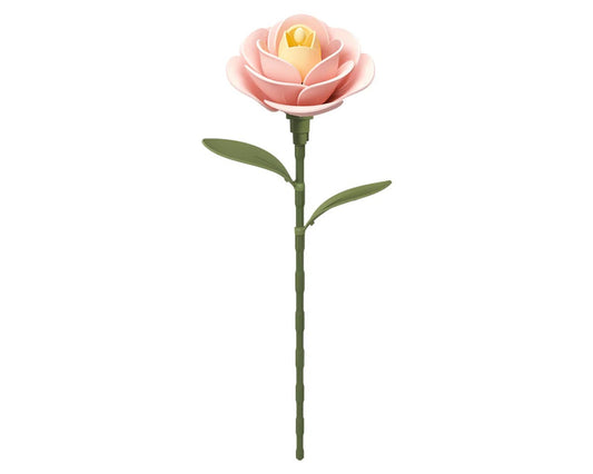 Robotime Light Pink Camellia DIY Miniature 3D Plastic Model Kit, ROEAD012