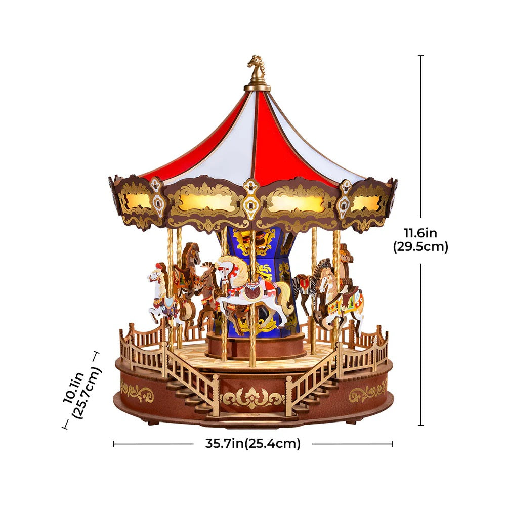 Rolife Classic Carousel DIY Music Box 3D Puzzle, ROEAMC01