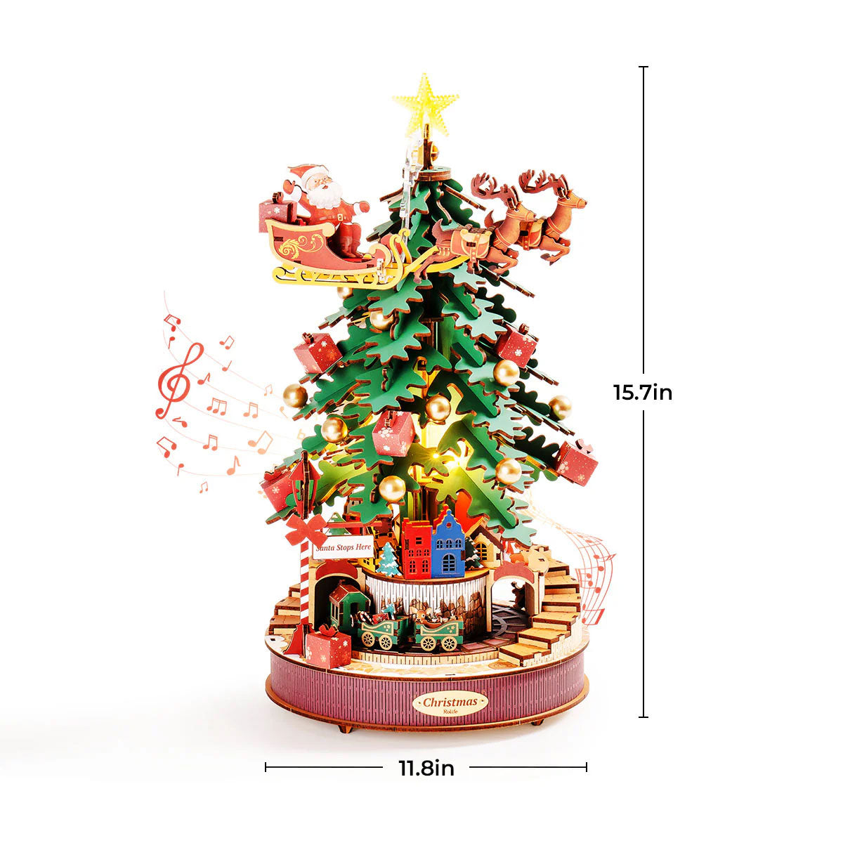 Rolife Christmas Melody Tree DIY Music Box 3D Puzzle, ROEAMS01