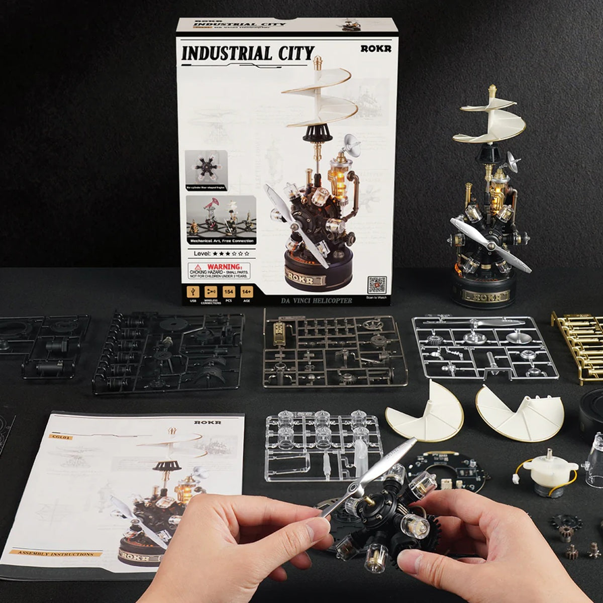 ROKR Leonardo da Vinci's Helicopter Mechanical 3D Puzzle, ROECGL01
