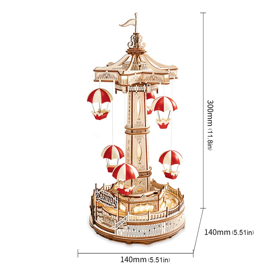 Rokr Parachute Tower DIY Music Box 3D Puzzle, ROEEA01