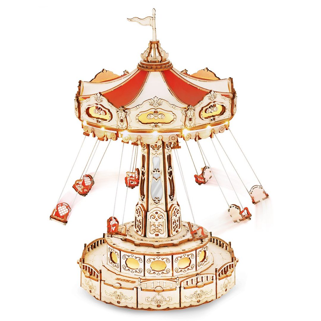Robotime-ROKR Swing Ride DIY Music Box 3D Puzzle, ROEEA02
