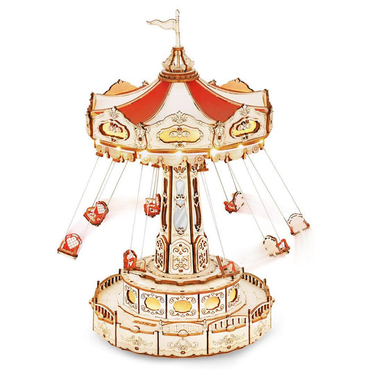 Robotime-ROKR Swing Ride DIY Music Box 3D Puzzle, ROEEA02