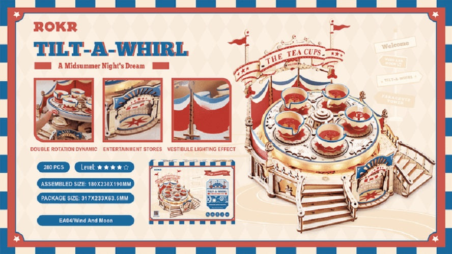 Rokr Tilt-A-Whirl DIY Music Box 3D Puzzle, ROEEA04