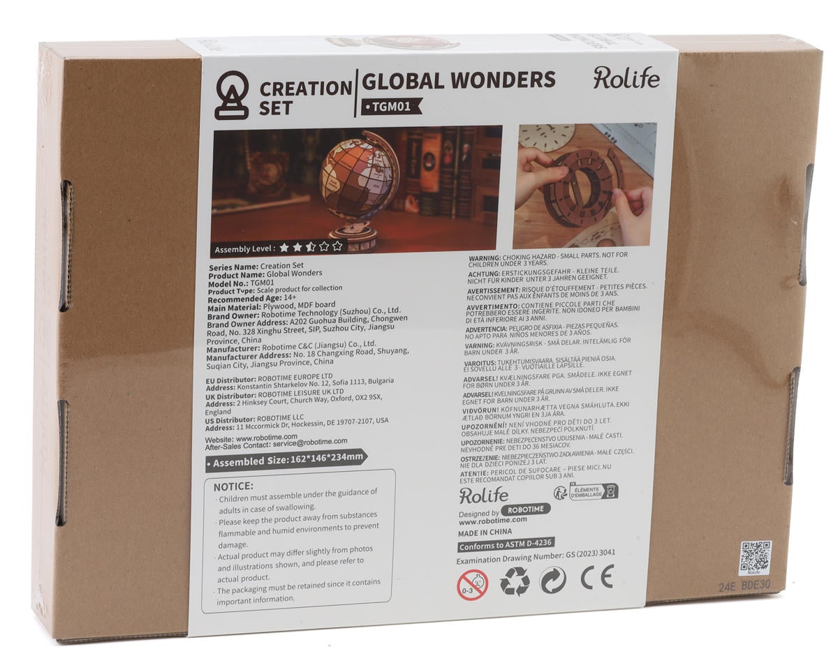Robotime Global Wonders 3D Wooden Model Kit, ROETGM01