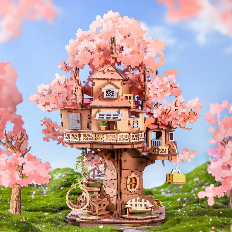 Rolife Sakura Tree House DIY 3D Wooden Puzzle, ROETGS04
