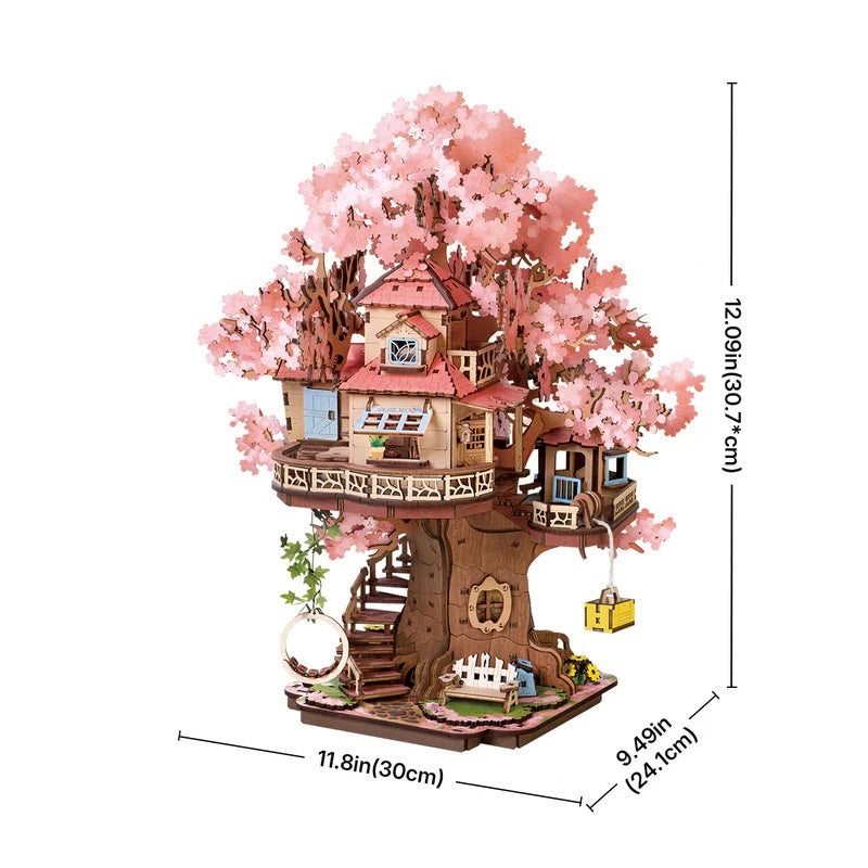 Rolife Sakura Tree House DIY 3D Wooden Puzzle, ROETGS04