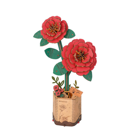 Rowood Red Camelia 3D Wooden Model Kit, ROETW031