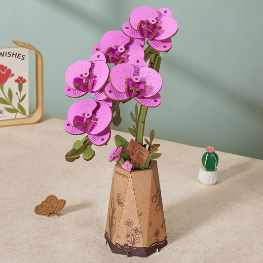 Rowood Purple Moth Orchid DIY 3D Wooden Model Kit, ROETW091