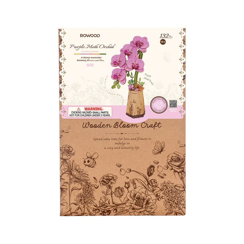 Rowood Purple Moth Orchid DIY 3D Wooden Model Kit, ROETW091