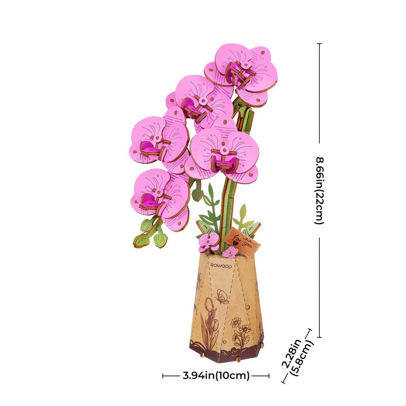 Rowood Purple Moth Orchid DIY 3D Wooden Model Kit, ROETW091