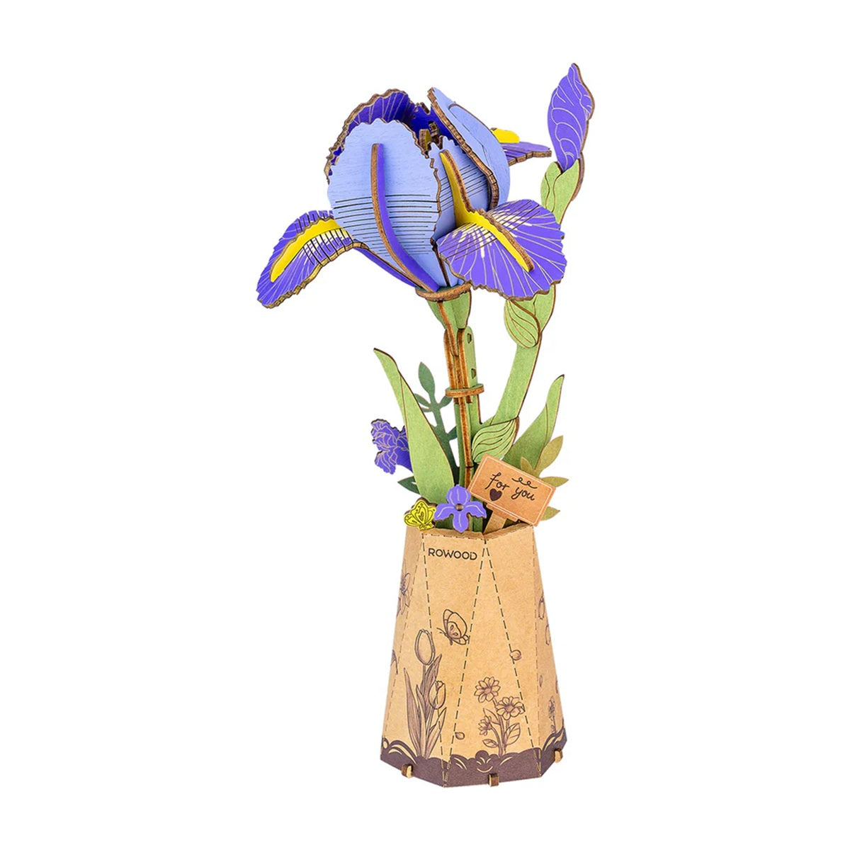 Rowood Purple Iris DIY 3D Wooden Model Kit, ROETW121