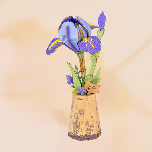 Rowood Purple Iris DIY 3D Wooden Model Kit, ROETW121