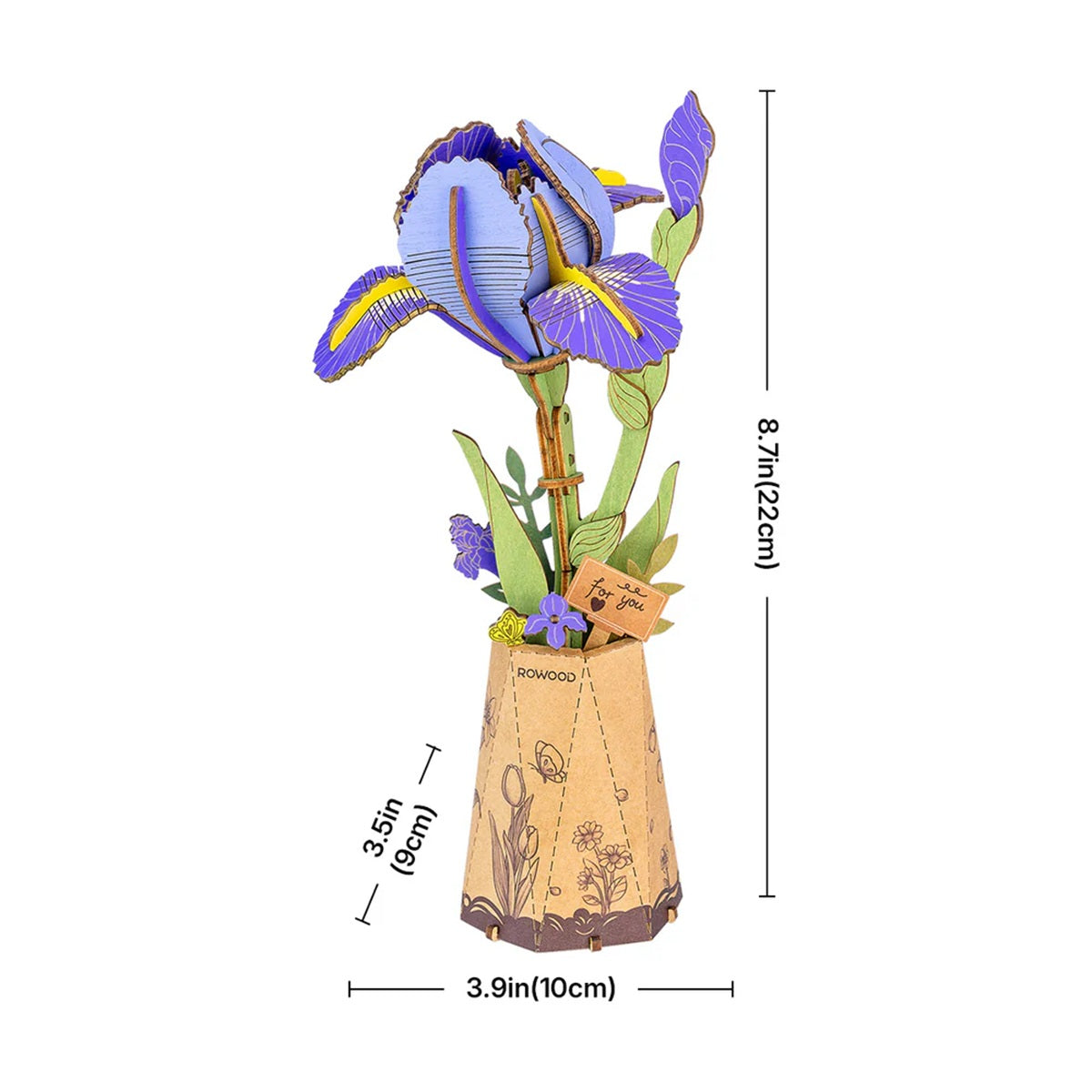 Rowood Purple Iris DIY 3D Wooden Model Kit, ROETW121