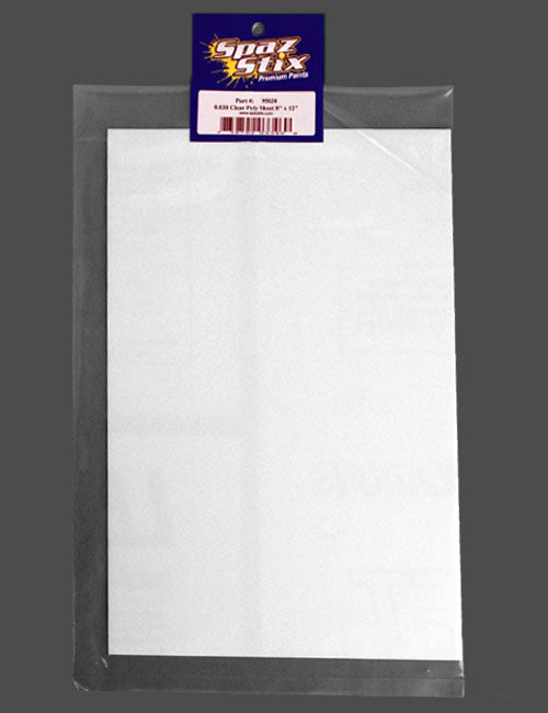 Spaz Stix RC 0.030" Clear Poly Sheet 8.5"x11", SZX95030