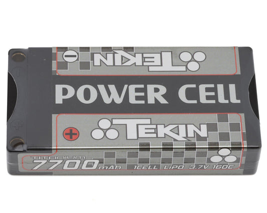 Tekin Titanium Power Cell 1S 160C ULCG Shorty LiPo Battery (3.7V/7700mAh) w/5mm Bullets, TEKTT1661