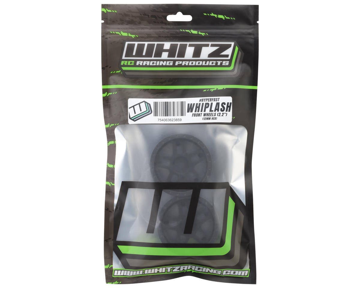 Whitz Racing 1/10 Whiplash Front 2.2" Sprint Car BLACK WHEELS ONLY, 12mm Hex (2), WRP-WL-FRT