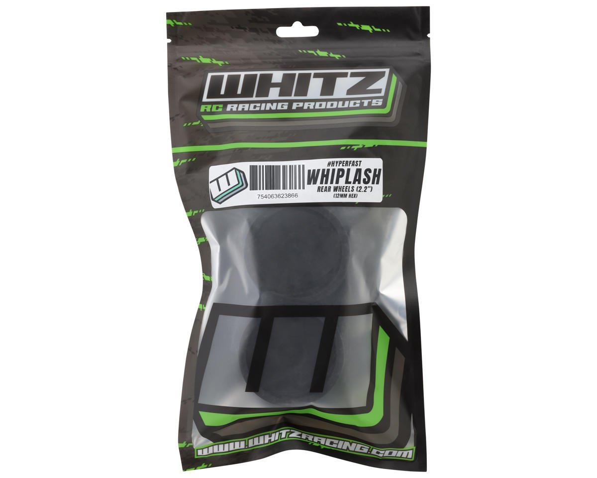 Whitz Racing 1/10 Whiplash Rear 2.2" Sprint Car BLACK WHEELS ONLY, 12mm Hex (2), WRP-WL-REAR