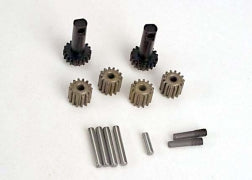 Planet gears (4)/ planet shafts (4)/ sun gears (2)/sun gear alignment shaft (1) all hardened steel TRA-2382