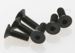 Screws, 4x12mm countersunk machine (hex drive) (6) TRA-2542