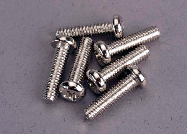 Screws, 4x15mm roundhead machine (6) TRA-2573