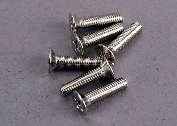 Screws, 3x12mm countersunk machine (6) TRA-3178
