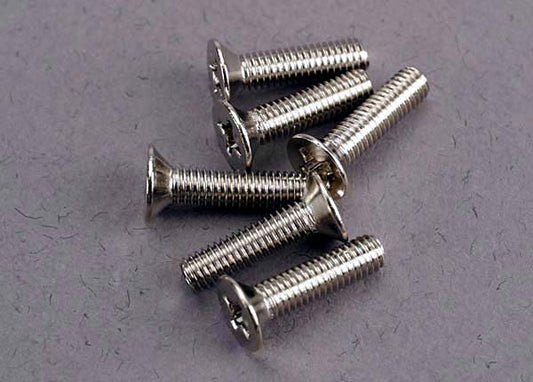 Screws, 3x12mm countersunk machine (6) TRA-3178