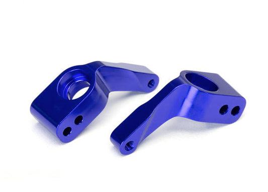 Stub axle carriers, Rustler/Stampede/Bandit (2), 6061-T6 aluminum (blue-anodized)/ 5x11mm ball bearings (4) 3652A