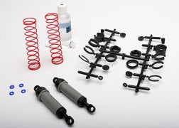 Ultra Shocks (gray) (xx-long) (complete w/ spring pre-load spacers & springs) (rear) (2) TRA-3762A