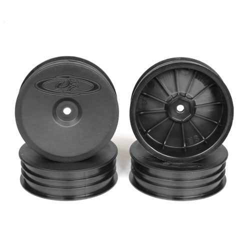 Slim Speedline Buggy Wheels for Associated B6 - B6D / Kyosho RB6 / Front / BLACK / 4Pcs