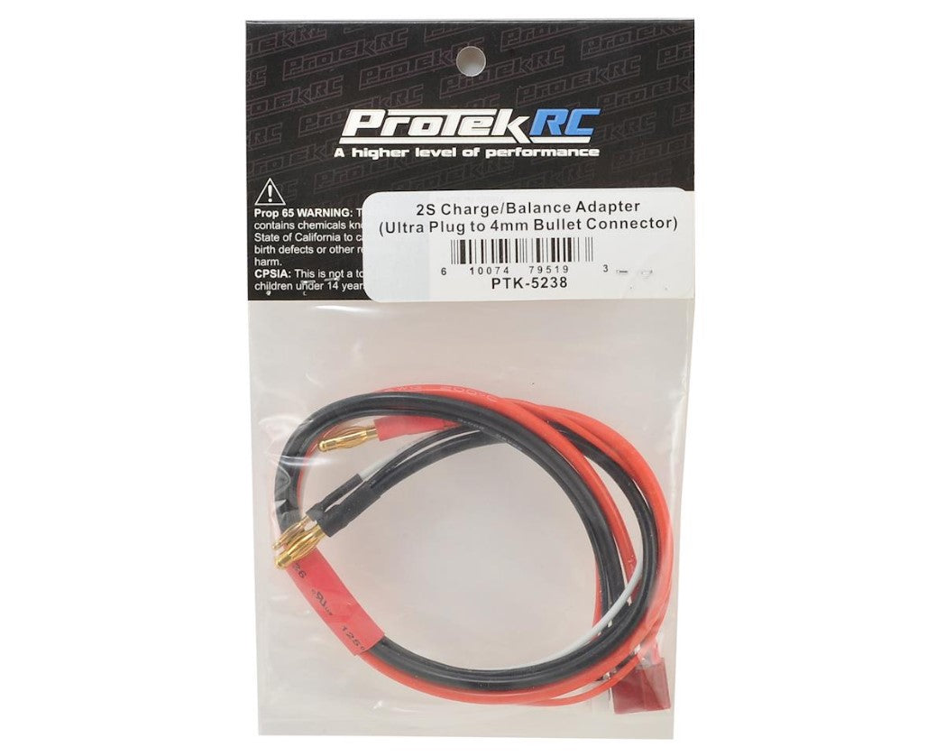 ProTek RC 2S Charge/Balance Adapter (T-Style Ultra Plug to 4mm Bullet) PTK-5238