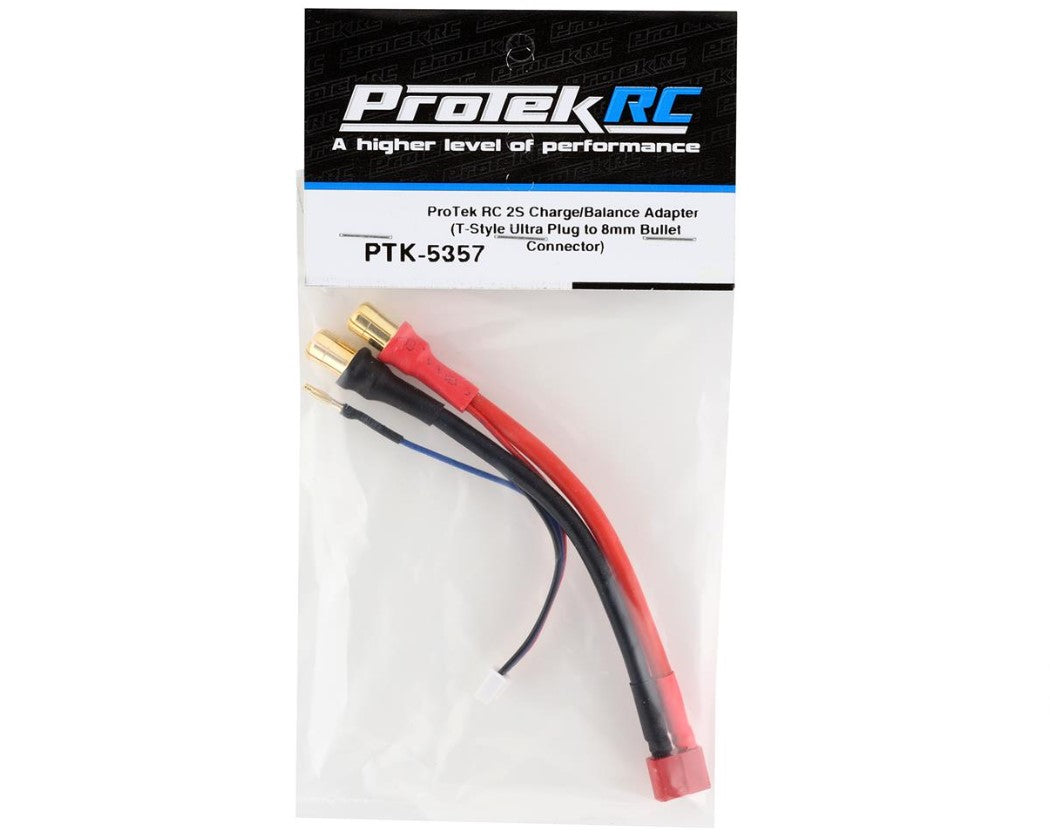 ProTek RC 2S Charge/Balance Adapter (T-Style Ultra Plug to 8mm Bullet Connector) PTK-5357