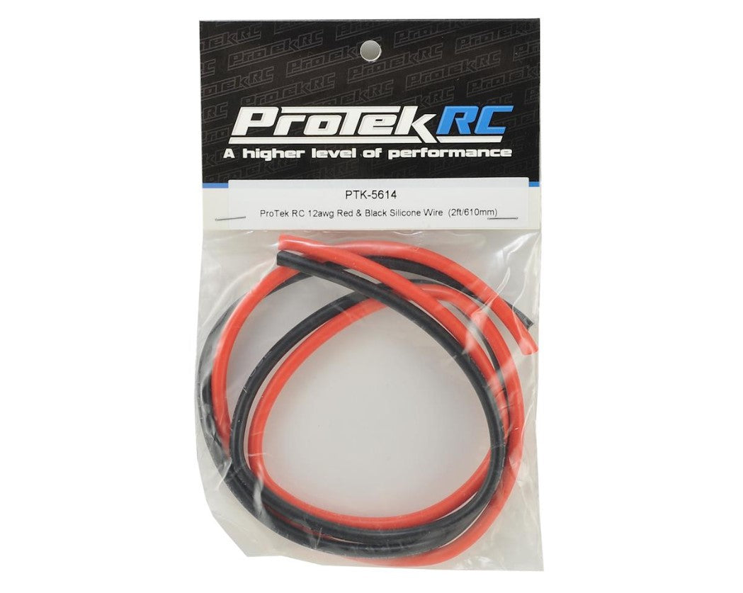ProTek RC Silicone Hookup Wire (Red & Black) (2' Each) (12AWG) PTK-5614