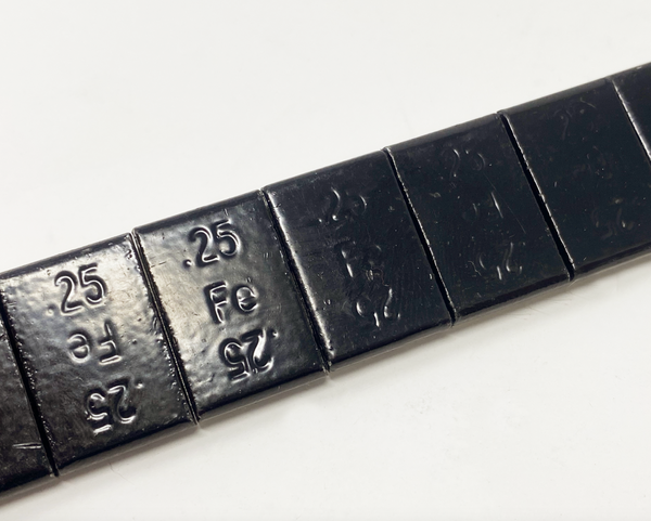 3 oz of Black Chassis Weight, 12 - .25 oz pieces, VRC-1001