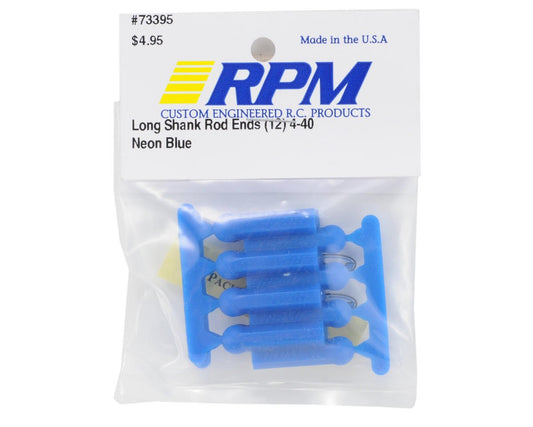 RPM Long Shank 4-40 Rod Ends (Blue) (12) RPM-73395