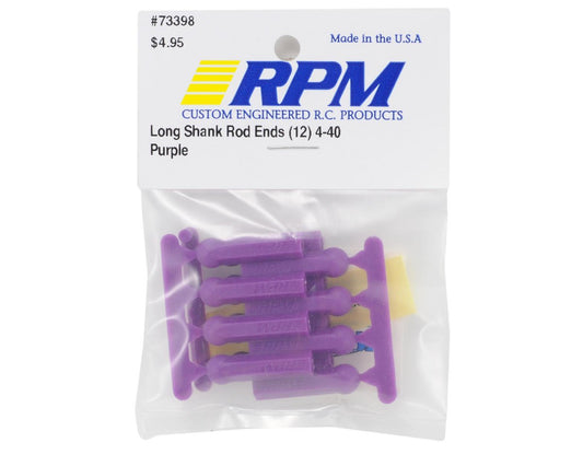 RPM Long Shank 4-40 Rod Ends (Purple) (12) RPM-73398