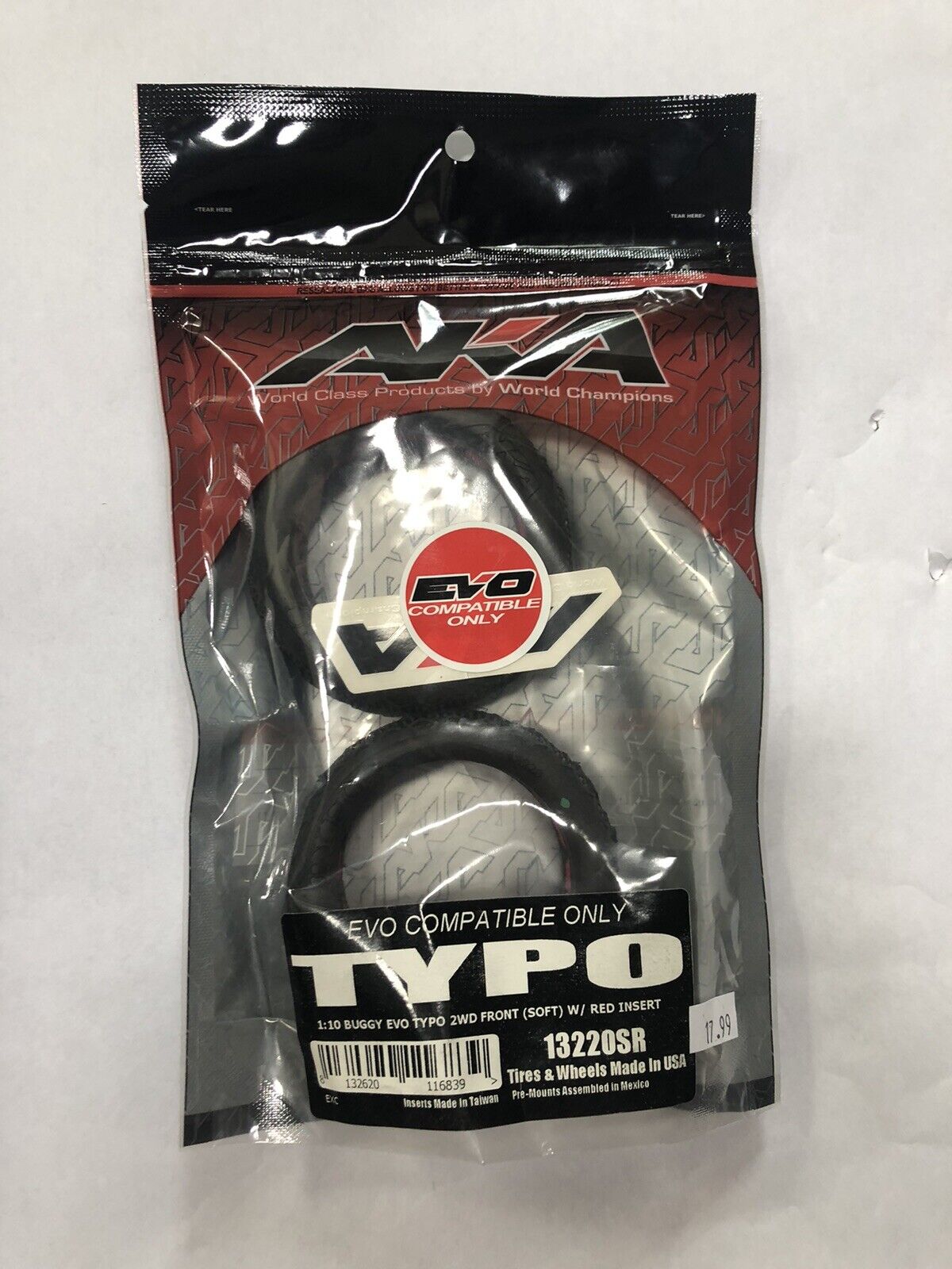 AKA 13220SR Typo 1/10 Buggy 2WD Fronts Soft With Red Inserts